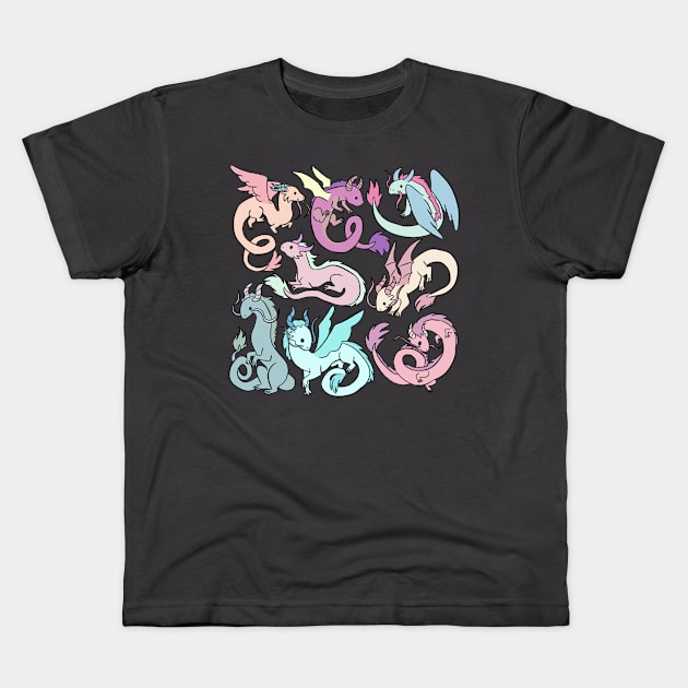 Cute dragons illustration Kids T-Shirt by Yarafantasyart